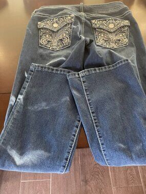 designer jean with rhinestones